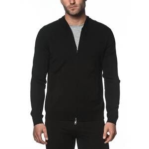 NEW POSTMARC knitted zip hoodie in black